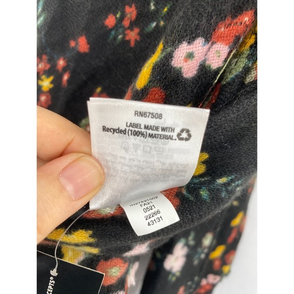 Inc NWT International Concepts Floral Print Triangle Scarf Fringe Black OS New - Picture 9 of 10